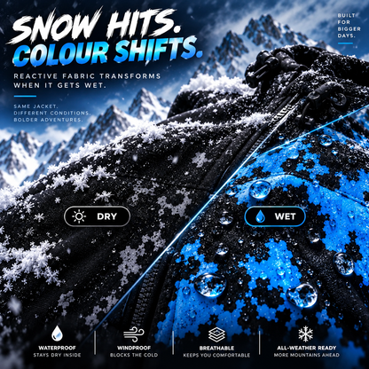 ❄️ Weather-Reactive Snow & Moisture Color-Changing Insulated Winter Ski Jacket 🏂