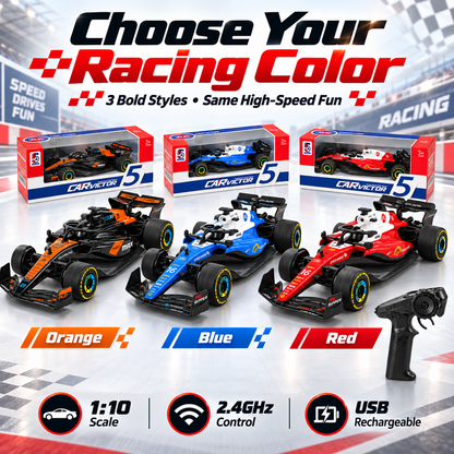 🏁 1:10 Scale Formula Racing R/C Car – 2.4GHz High-Speed Remote Control Racer