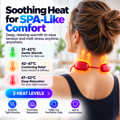 ⚡ Portable Mini Neck Massager - Smart Pulse & 3-Level Heat Relief 💆