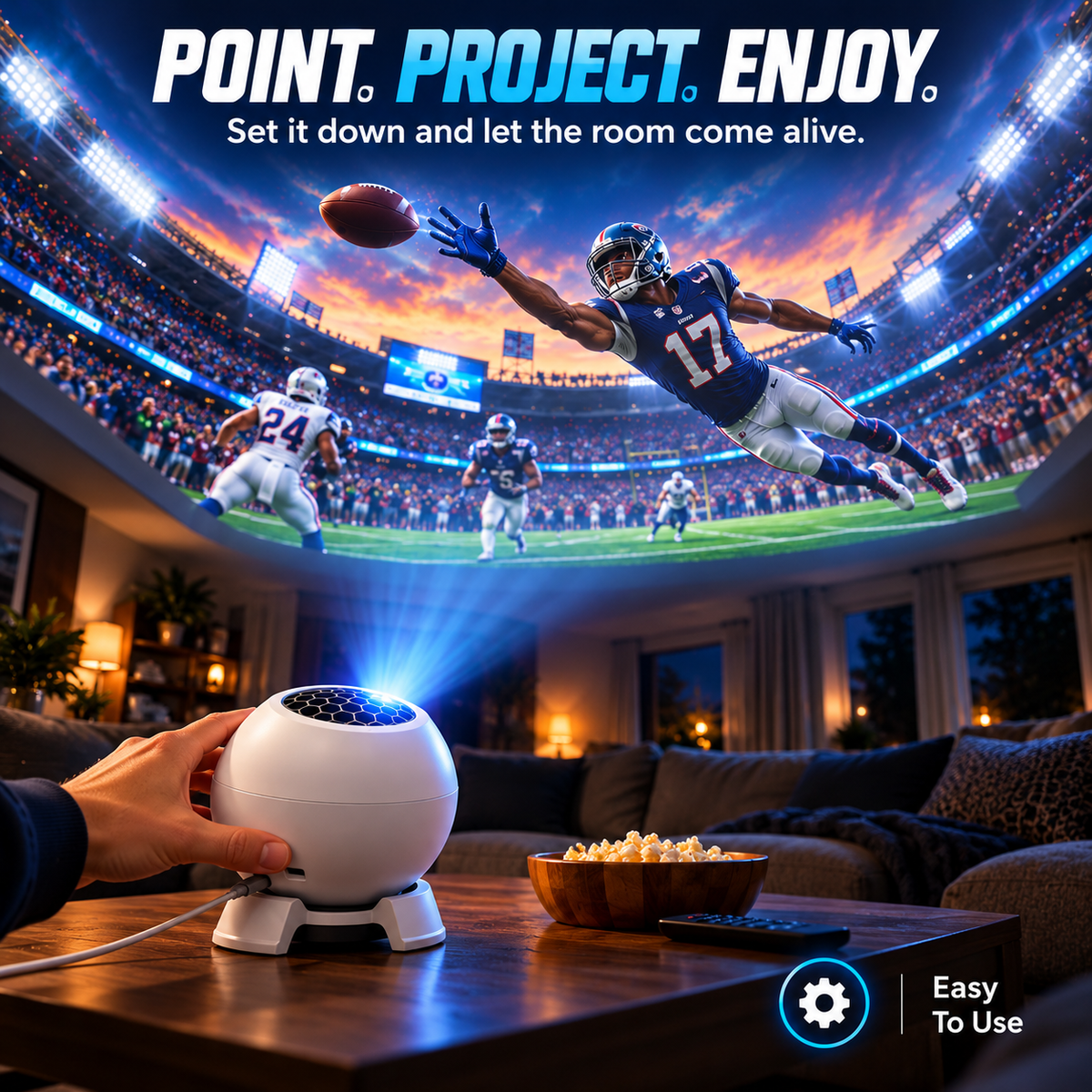 🏈 NFL Football Game Day Projector Light For Football Fans Home Decor