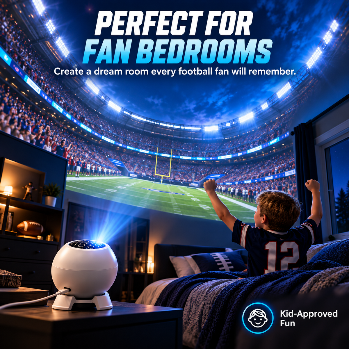 🏈 NFL Football Game Day Projector Light For Football Fans Home Decor