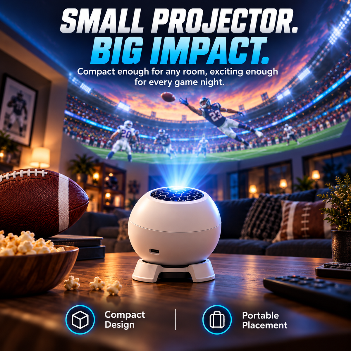 🏈 NFL Football Game Day Projector Light For Football Fans Home Decor