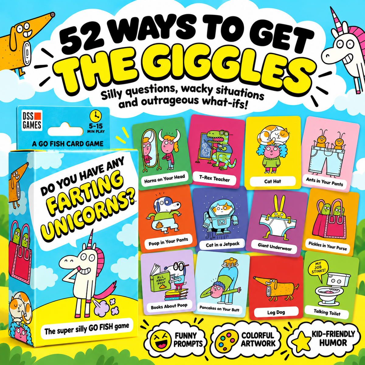 🃏 Super Silly Go Fish Card Game - Funny Screen-Free Family Card Game for Kids