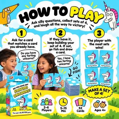 🃏 Super Silly Go Fish Card Game - Funny Screen-Free Family Card Game for Kids