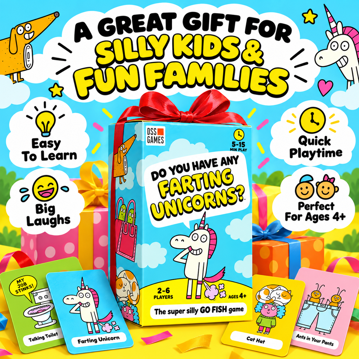🃏 Super Silly Go Fish Card Game - Funny Screen-Free Family Card Game for Kids
