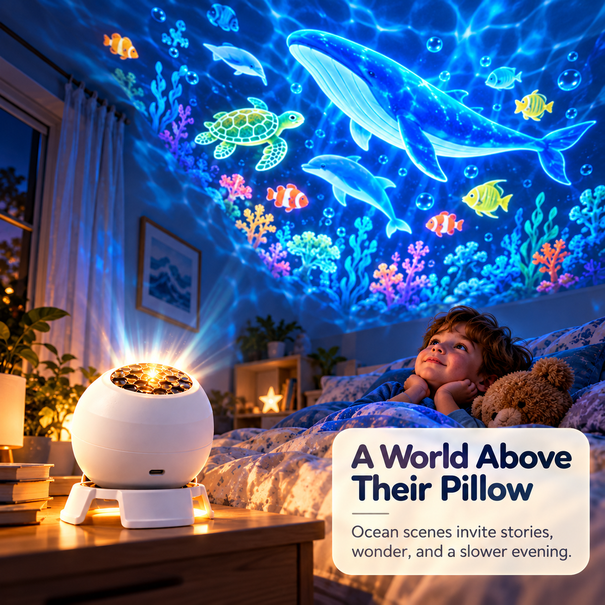 🦖🌊 Ocean & Dinosaur World Projector – 360° Magical Adventure for Kids