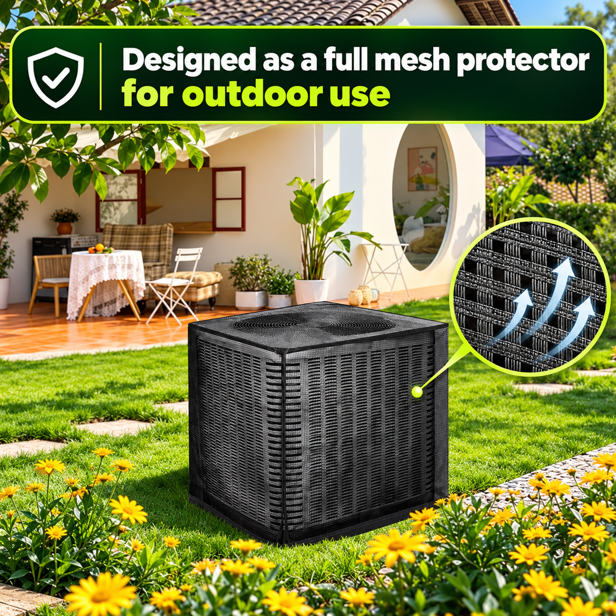 🍂 Outdoor AC Mesh Cover – Breathable Leaf & Debris Protection
