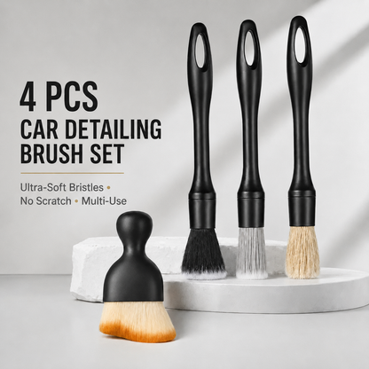 🔥 LIMITED-TIME 50% OFF! 🚗 4-Piece Car Detailing Brush Set – Clean Every Corner Without Scratches ✨