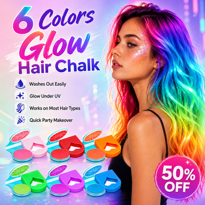 🔥 50% OFF Glow Hair Chalk Set ✨ 6 Colors Temporary Hair Color For Parties & Festivals