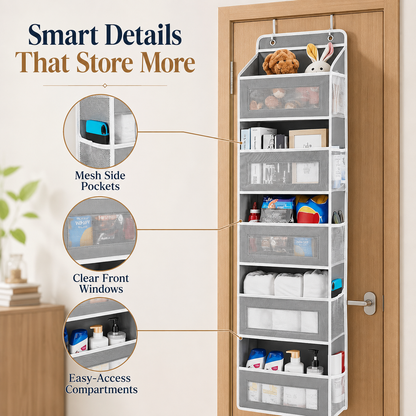 🚪 48% OFF Over The Door Organizer – 44LB Heavy Duty Multi-Pocket Storage Rack