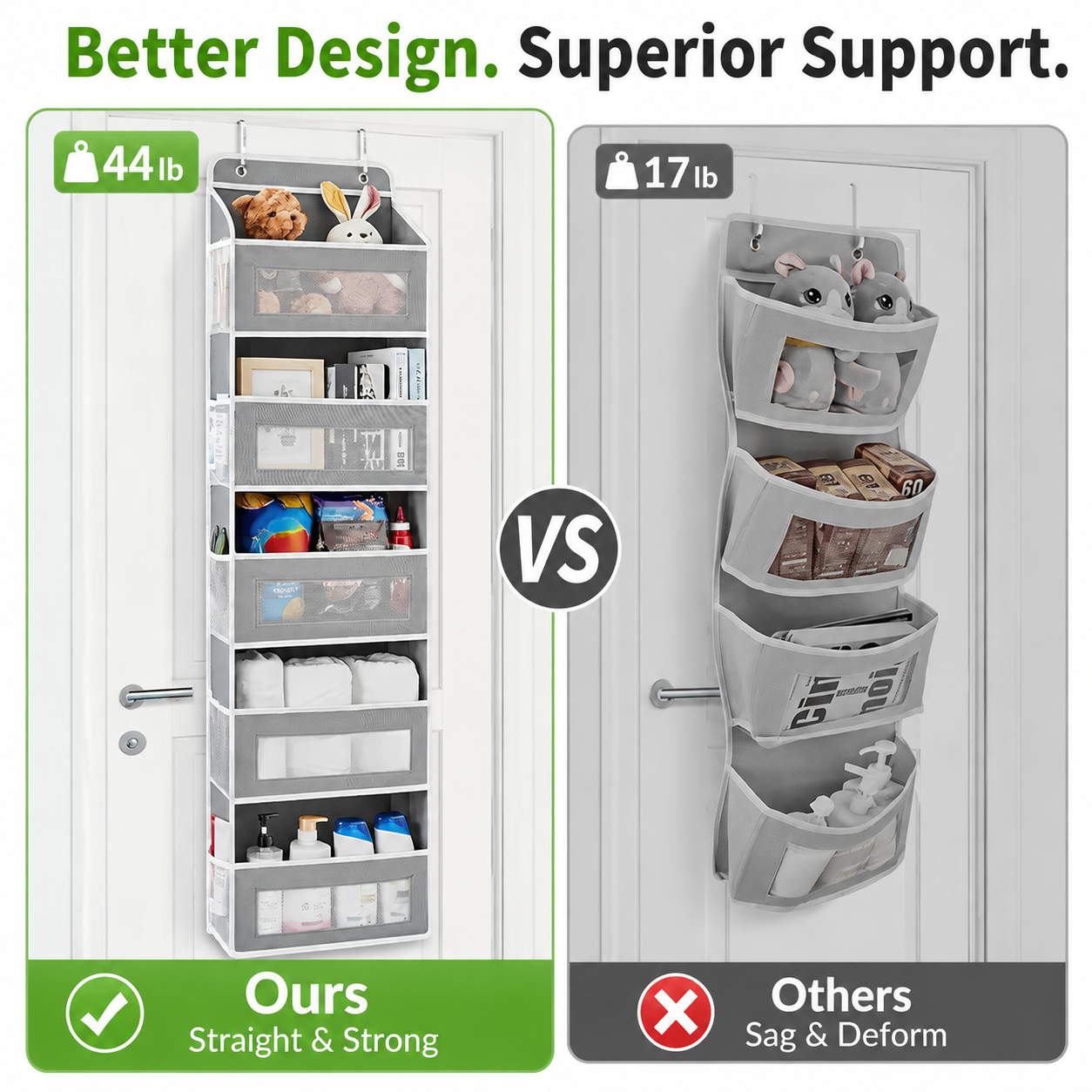 🚪 48% OFF Over The Door Organizer – 44LB Heavy Duty Multi-Pocket Storage Rack