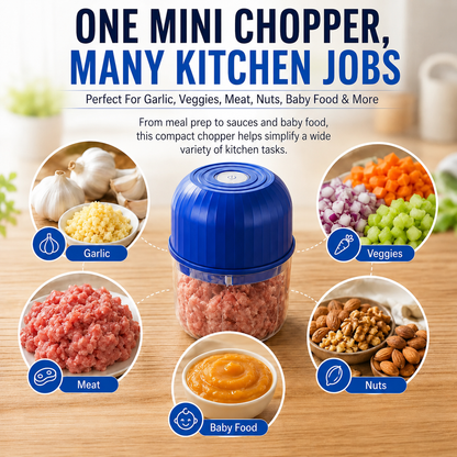 🔥 48% OFF Cordless Mini Food Chopper ⚡ One-Touch Prep for Garlic, Veggies & More