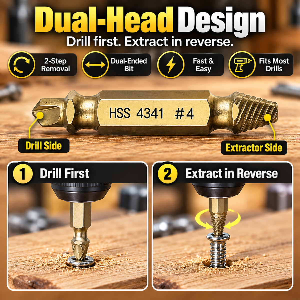 💥 50% OFF 🔧 6-Piece Screw Extractor Set – Remove Broken, Stripped & Rusty Screws