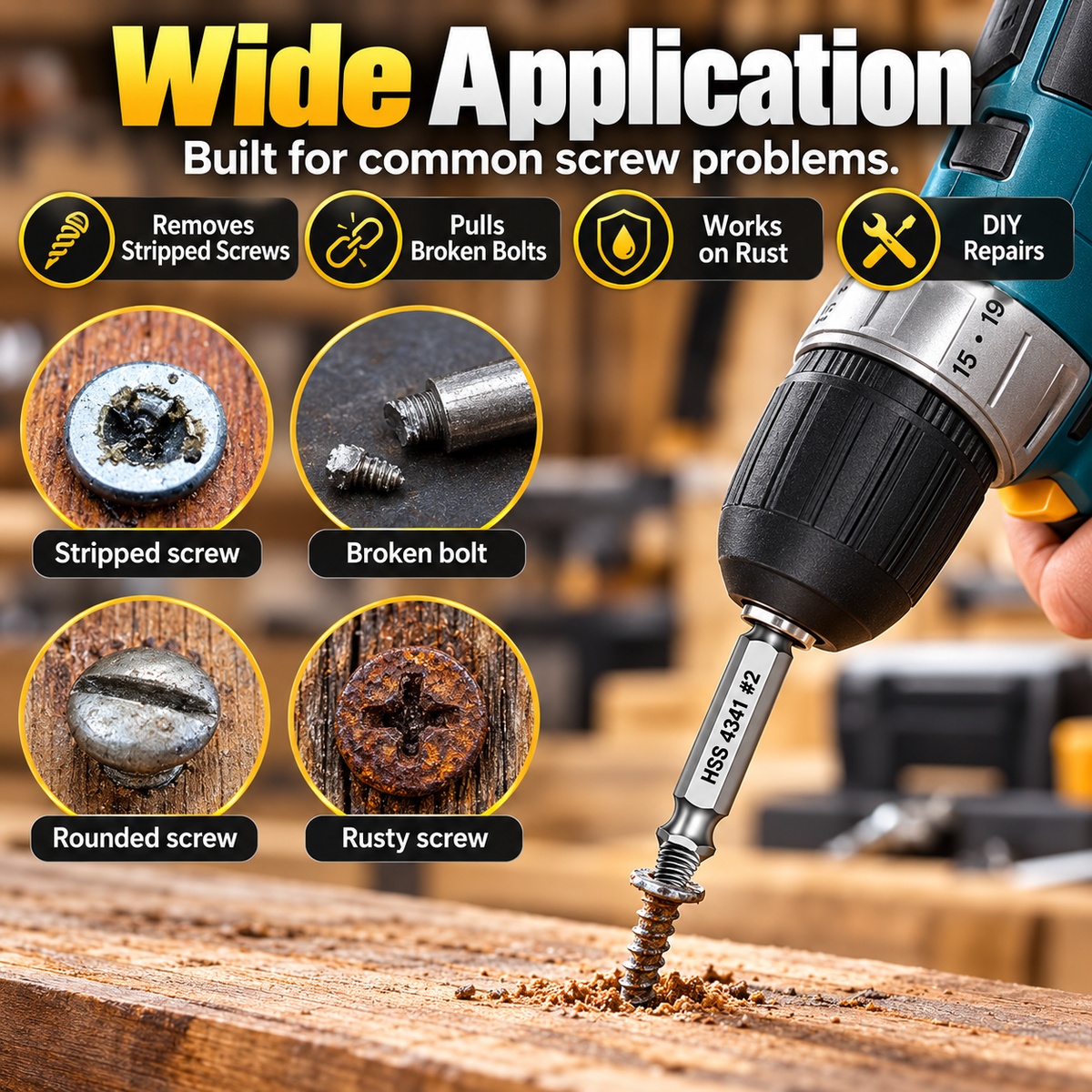 💥 50% OFF 🔧 6-Piece Screw Extractor Set – Remove Broken, Stripped & Rusty Screws