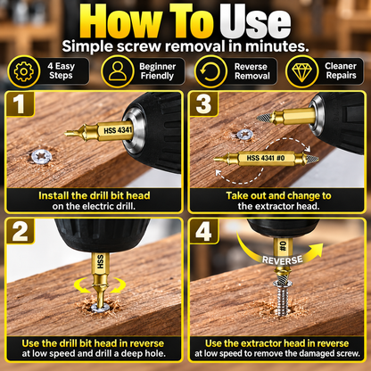 💥 50% OFF 🔧 6-Piece Screw Extractor Set – Remove Broken, Stripped & Rusty Screws