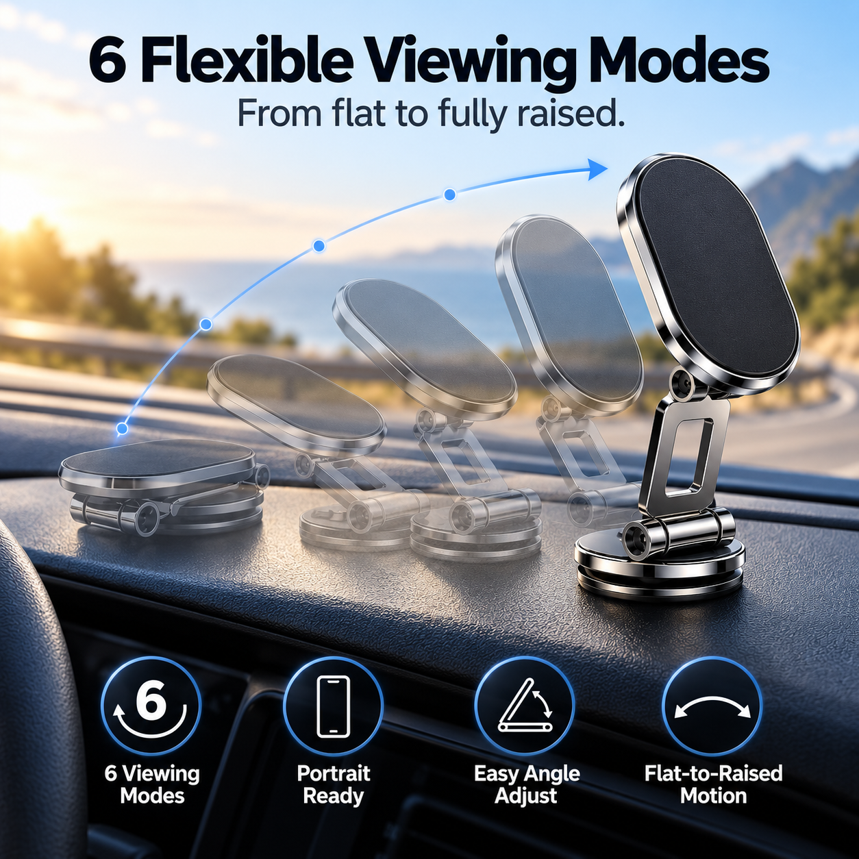 🔥 50% OFF Foldable Magnetic Car Phone Holder 📱 360° Adjustable & Easy One-Hand Use