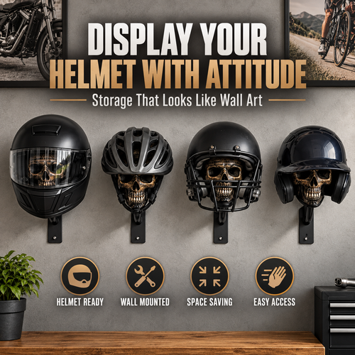 🔥 49% OFF Skull Helmet Wall Mount – Display Your Gear with Attitude