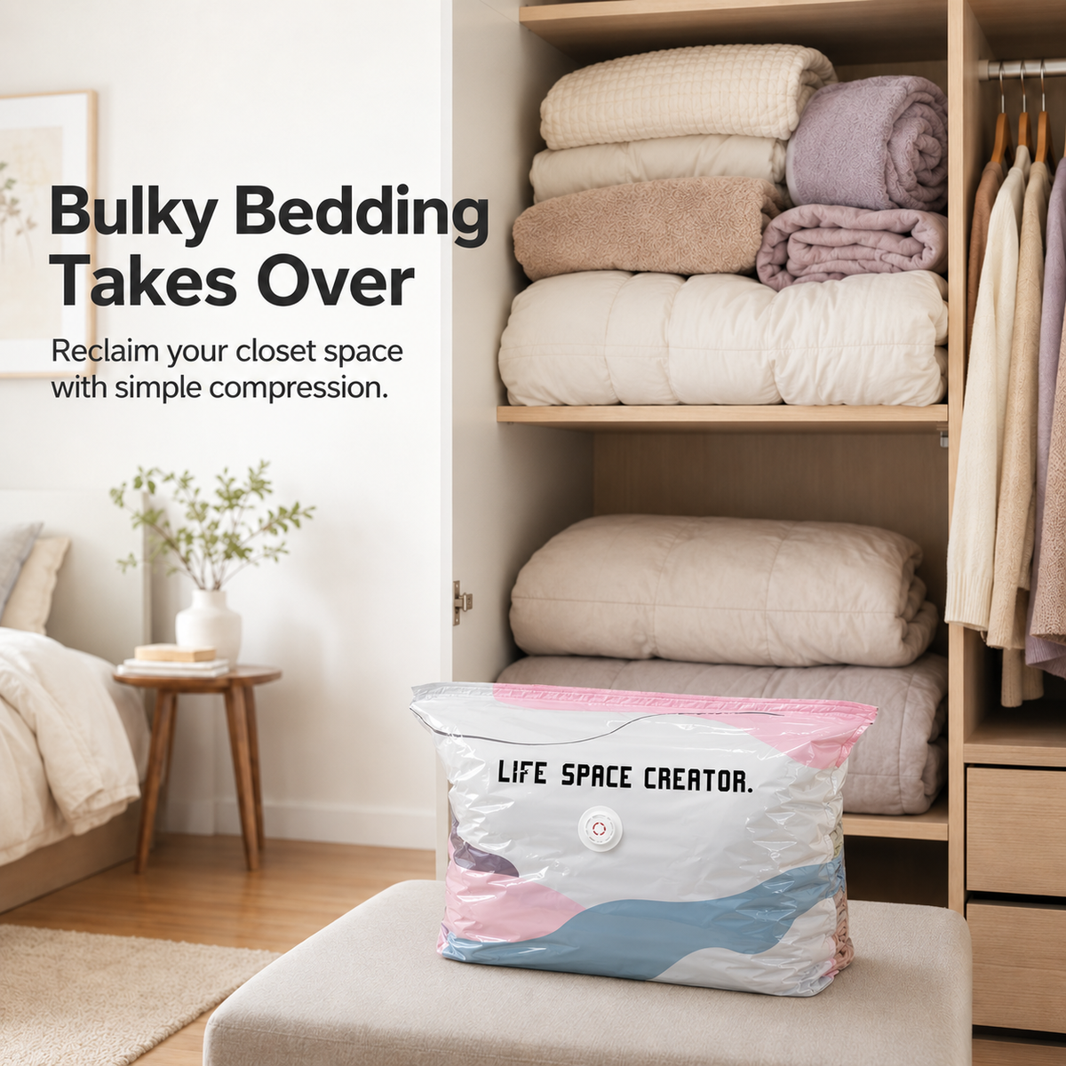 🧺 No-Pump 3D Compression Storage Bags – Make More Closet Space