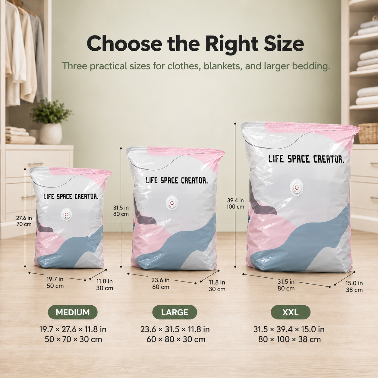 🧺 No-Pump 3D Compression Storage Bags – Make More Closet Space