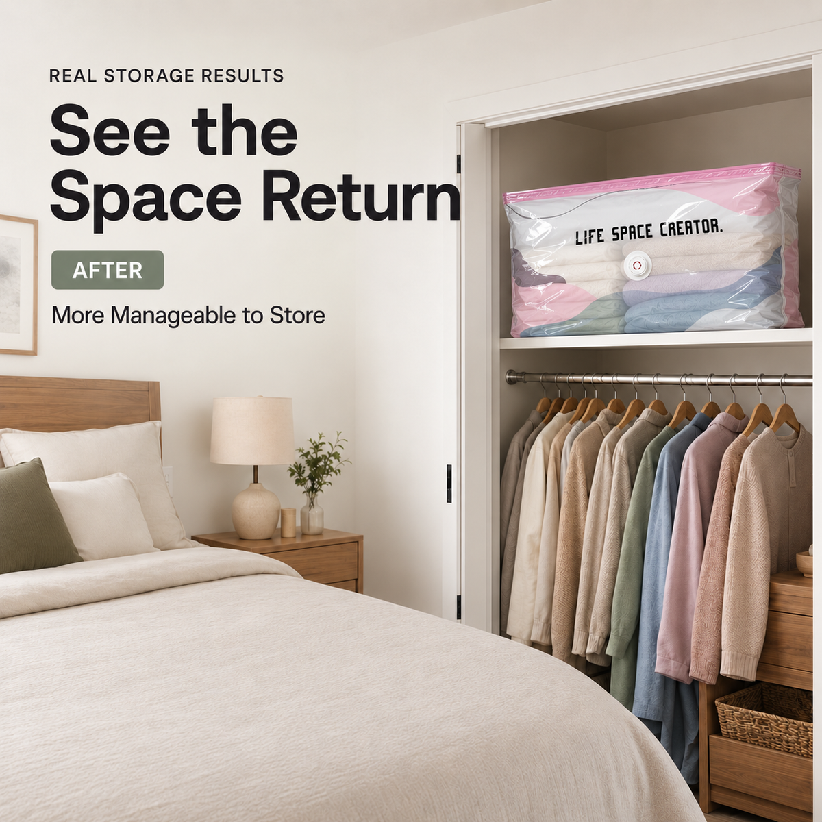 🧺 No-Pump 3D Compression Storage Bags – Make More Closet Space