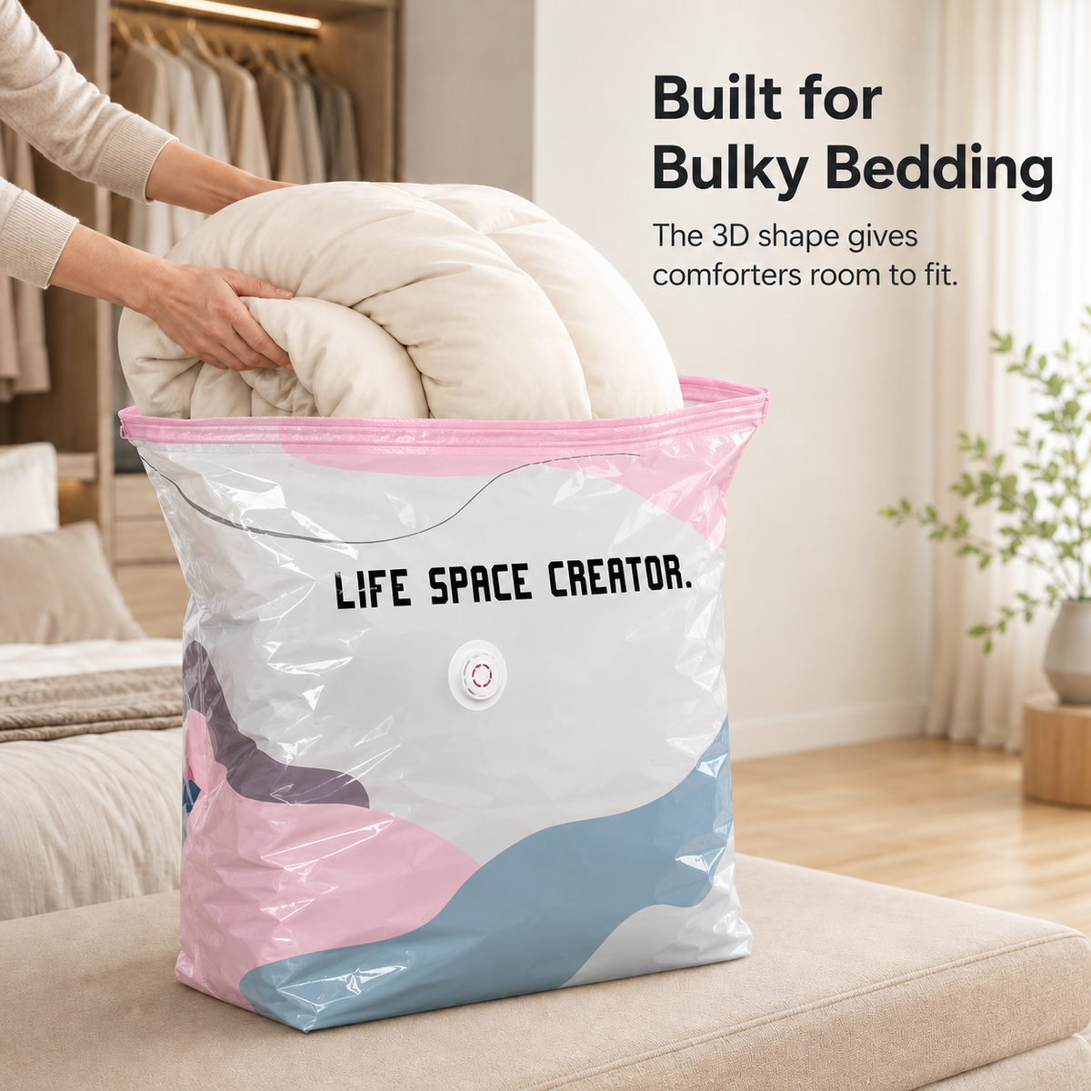 🧺 No-Pump 3D Compression Storage Bags – Make More Closet Space