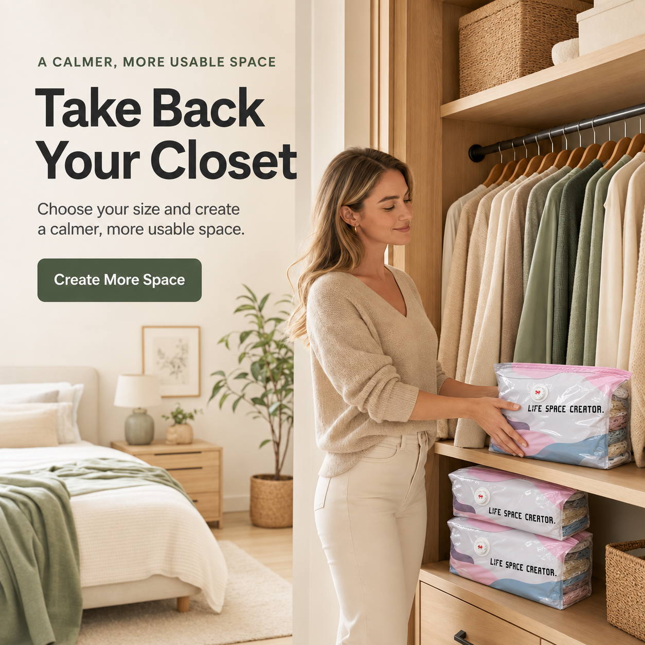 🧺 No-Pump 3D Compression Storage Bags – Make More Closet Space