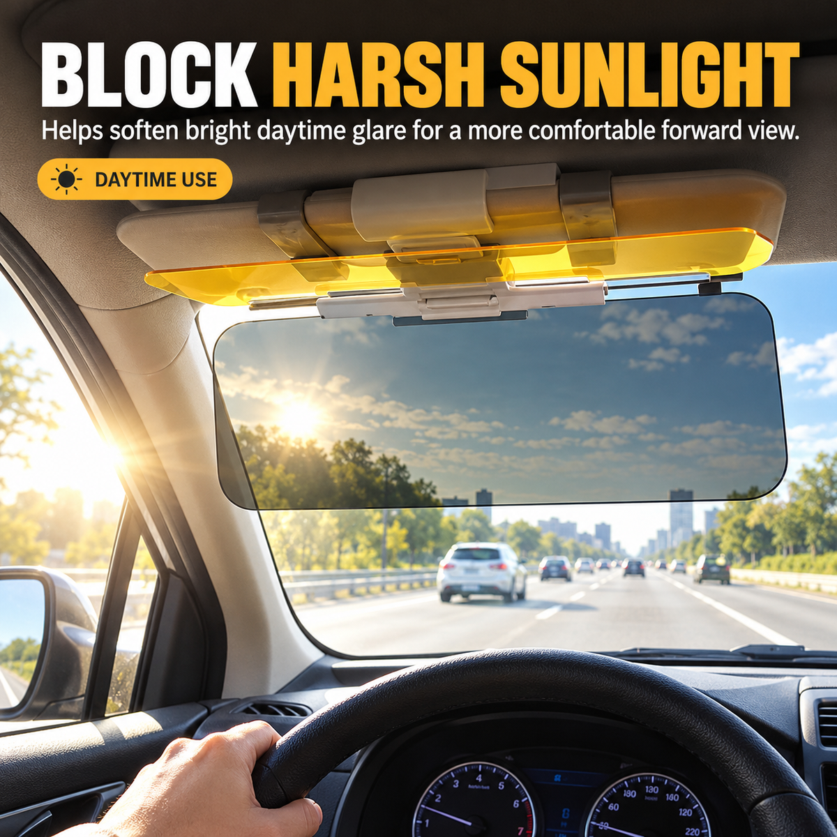 🚘 2-in-1 Anti-Glare Car Sun Visor Extender for Day & Night Driving ☀️🌙