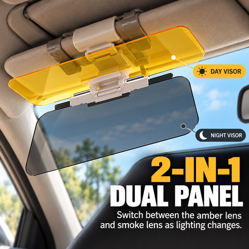 🚘 2-in-1 Anti-Glare Car Sun Visor Extender for Day & Night Driving ☀️🌙