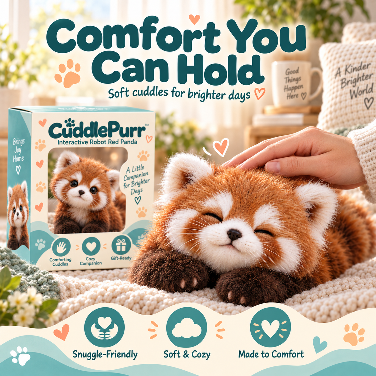 ❤️ Realistic Red Panda Plush Toy – Ultra-Soft Cuddly Companion for Cozy Moments & Gifting 🧸
