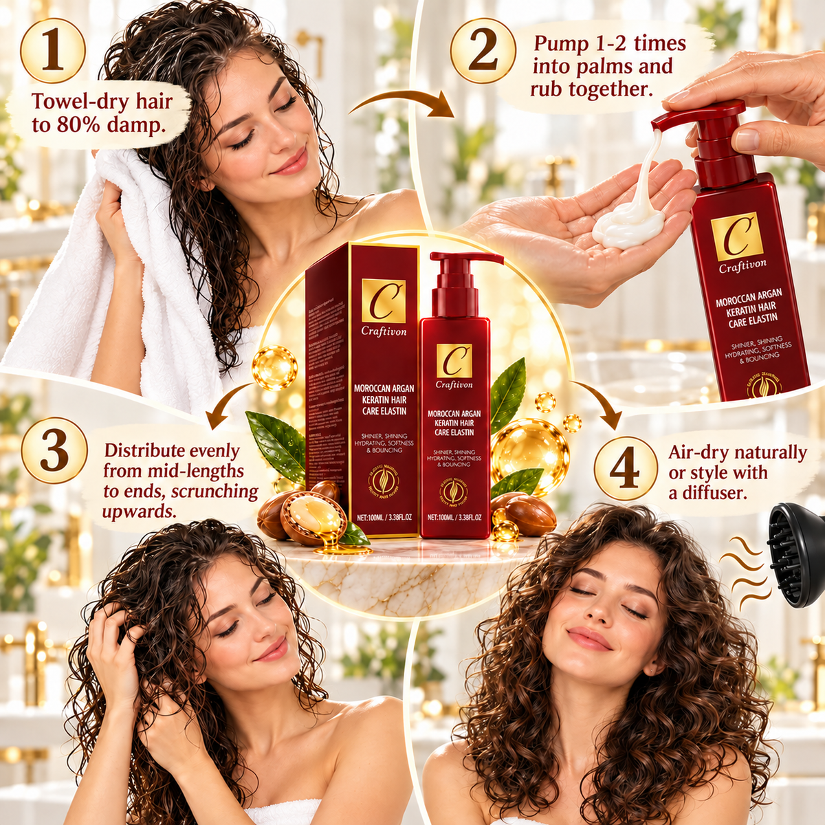 ✨ Leave-In Curl Defining Cream for Waves, Curls & Coils  🌿