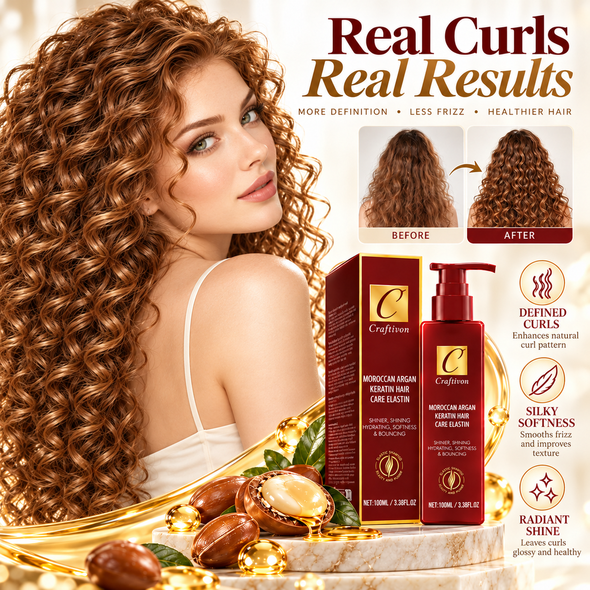 ✨ Leave-In Curl Defining Cream for Waves, Curls & Coils  🌿