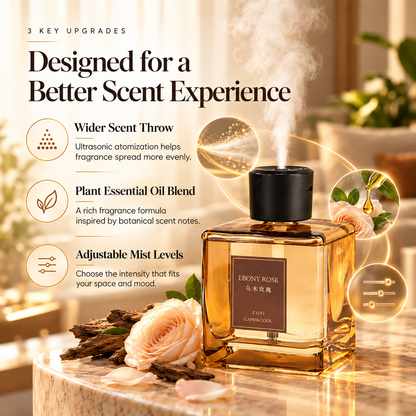🌹 EBONY ROSE 500mL Aroma Diffuser ✨ 4-Mode Fine Mist Home Fragrance
