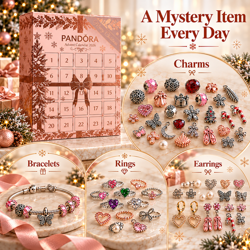 🖤💥 Black Friday Early Access Sale! 🎁 24-Day Christmas Jewelry Advent Calendar with Charms & Rose Gold Gift Box ✨💎