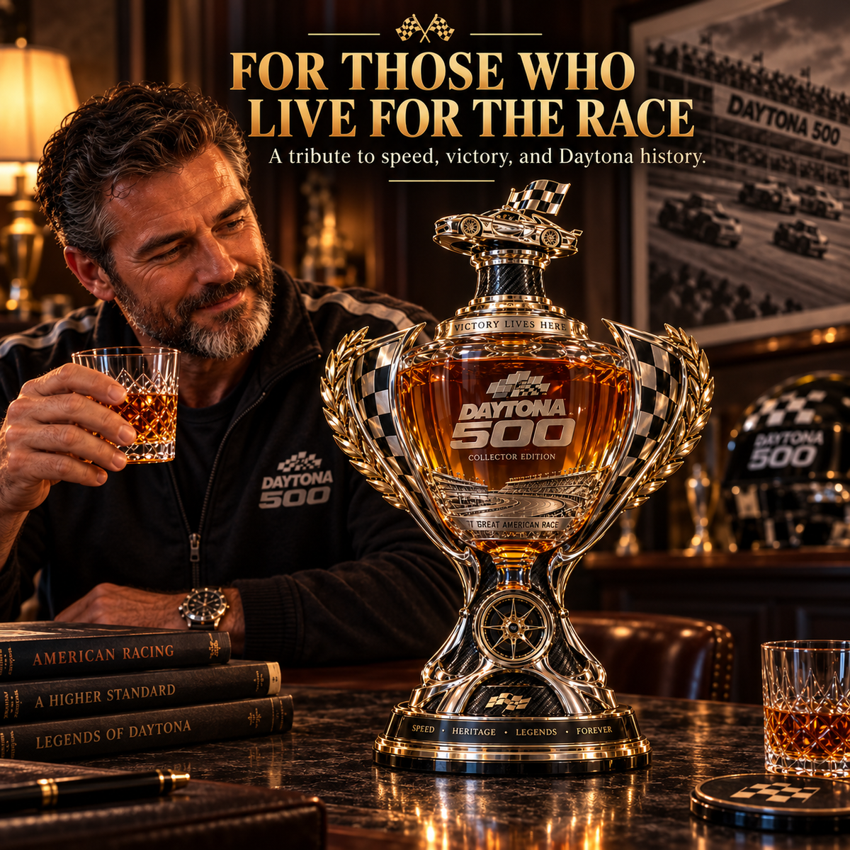 🏁 Racing Trophy Decanter 🏆 Motorsport Collector’s Home Bar Display