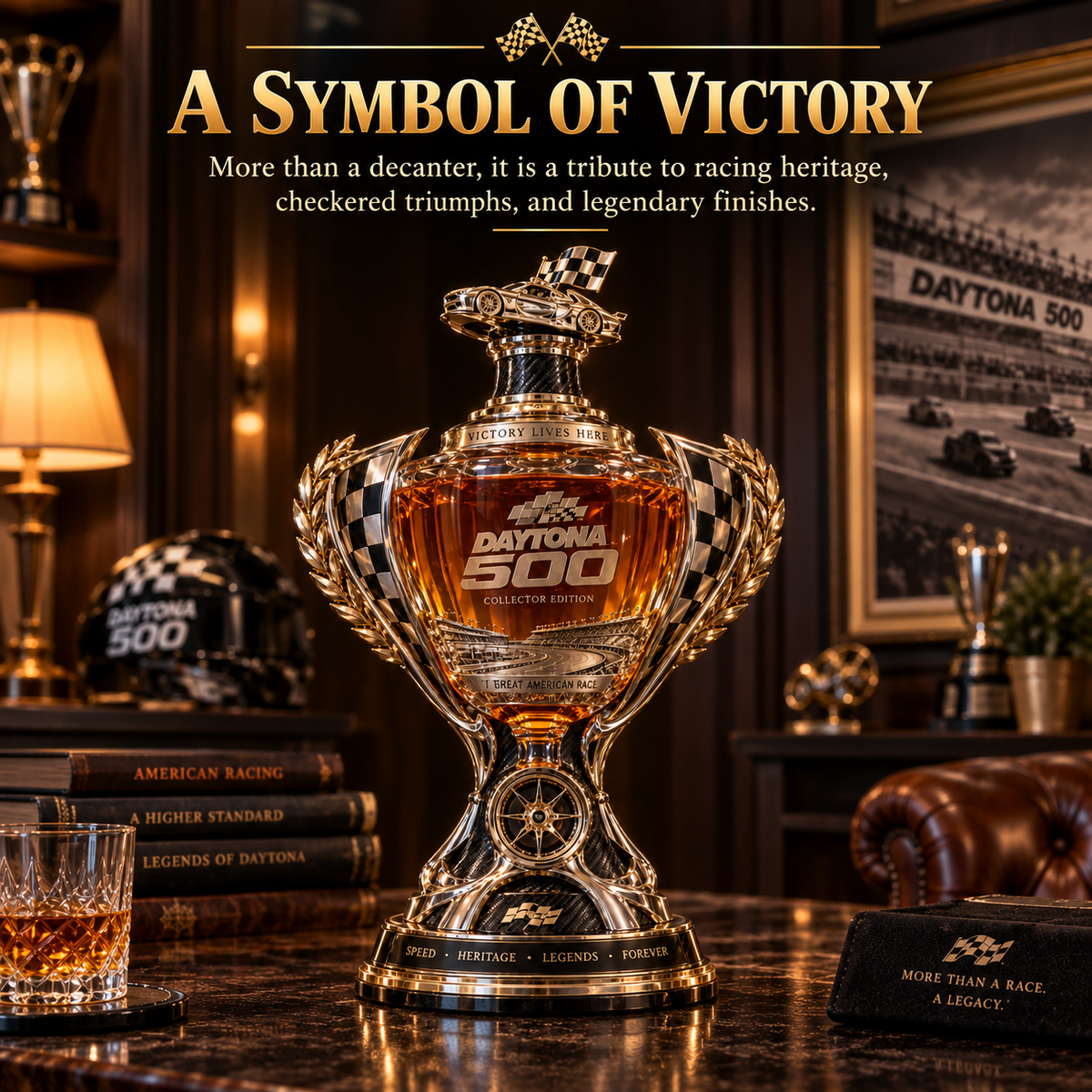 🏁 Racing Trophy Decanter 🏆 Motorsport Collector’s Home Bar Display