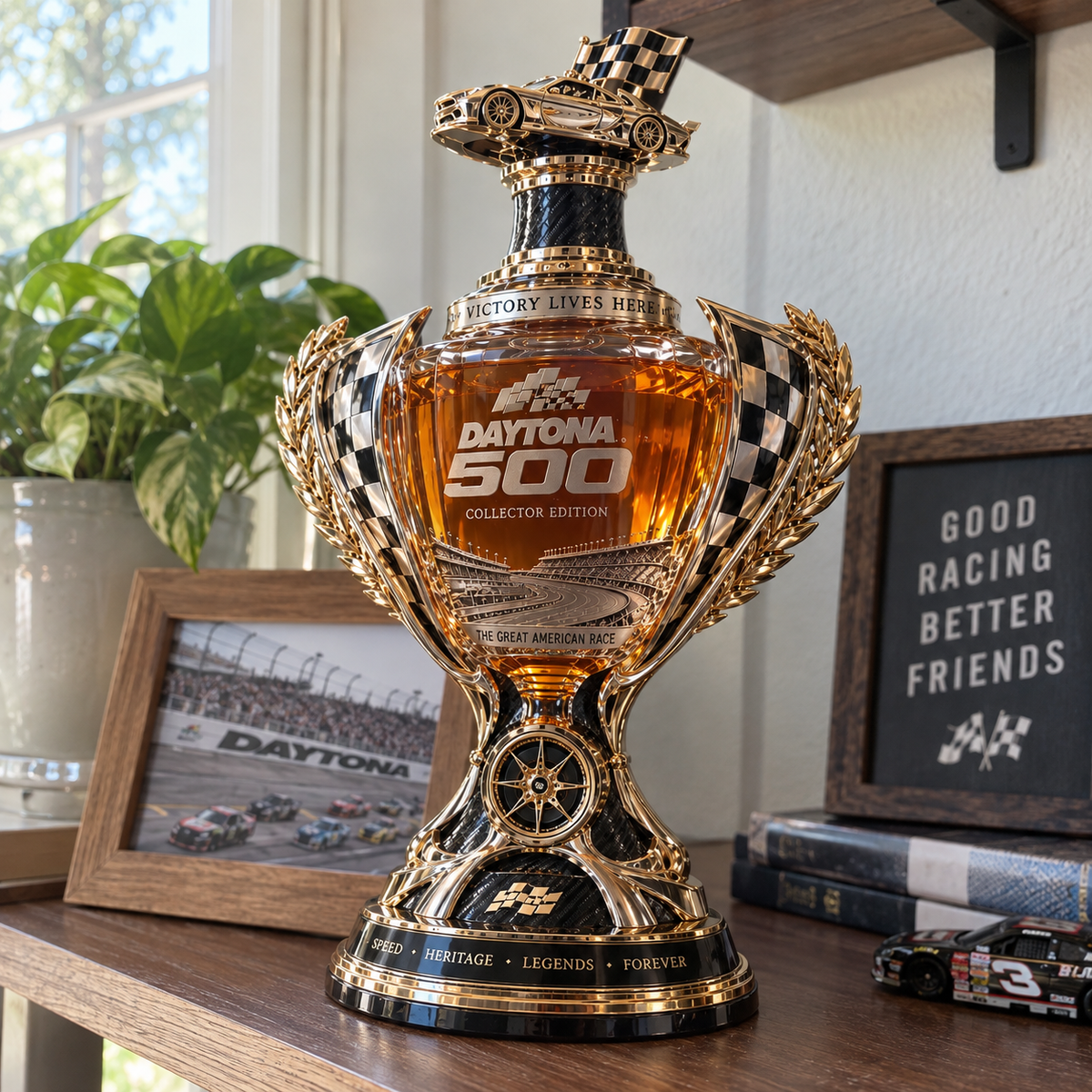 🏁 Racing Trophy Decanter 🏆 Motorsport Collector’s Home Bar Display