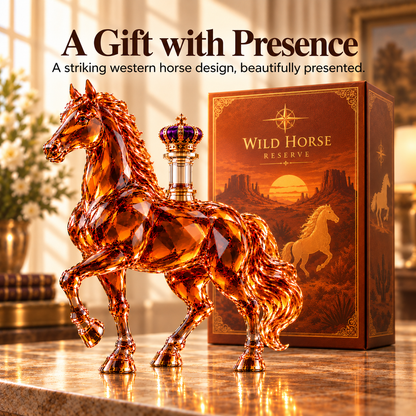 👑 Regal Horse Decorative Bottle 🐎 Equestrian Collector Decor
