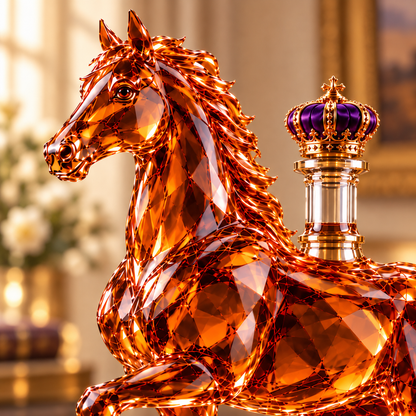 🐎 Wild Horse Crystal Whiskey Decanter – Western Collector’s Bottle with Crown Stopper👑