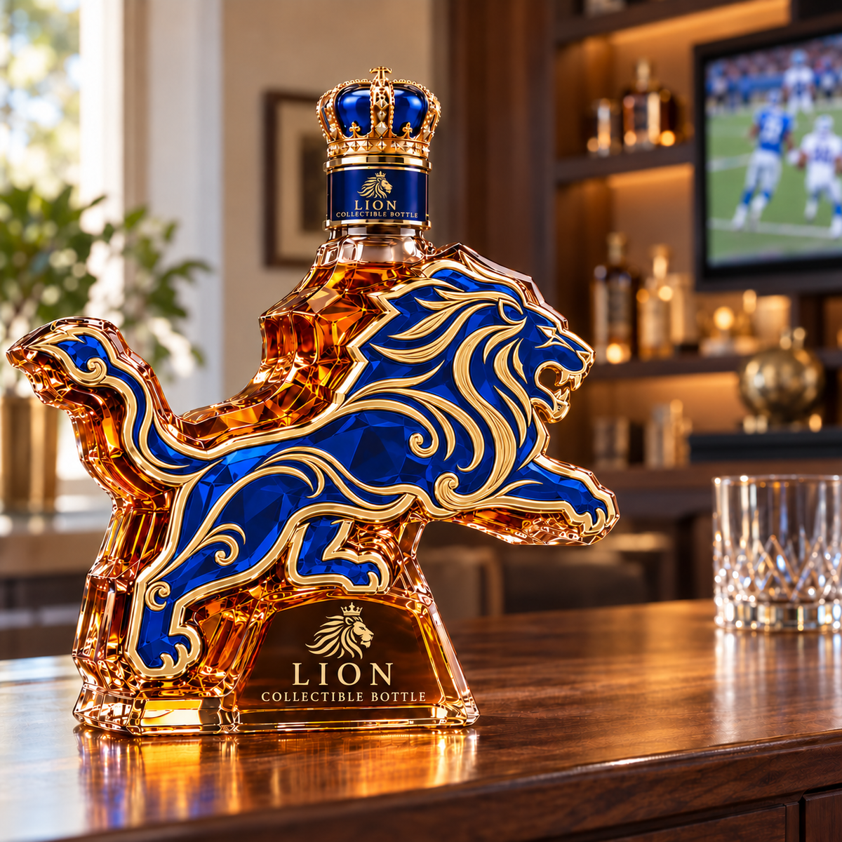 🦁 Royal Lion Sculpted Collector Bottle with Gift Box 👑