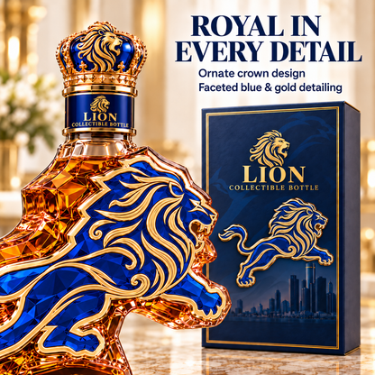 🦁 Royal Lion Sculpted Collector Bottle with Gift Box 👑