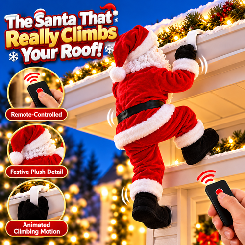 🎅 Climbing Santa  Remote-Controlled Animated Roof Hanging Decoration