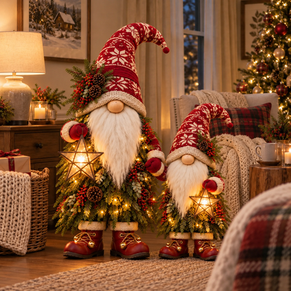🌲Evergreen Star Guardians™ – Lighted Christmas Gnome Trees