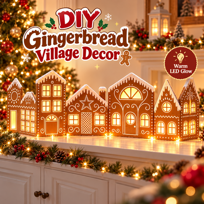 Large Christmas Village Gingerbread House Decor🏠