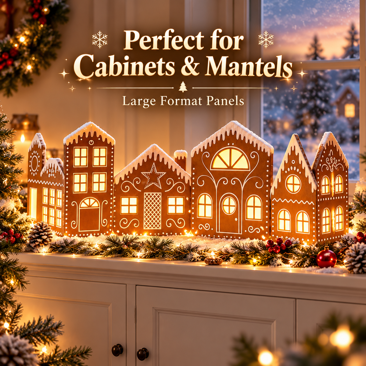 Large Christmas Village Gingerbread House Decor🏠