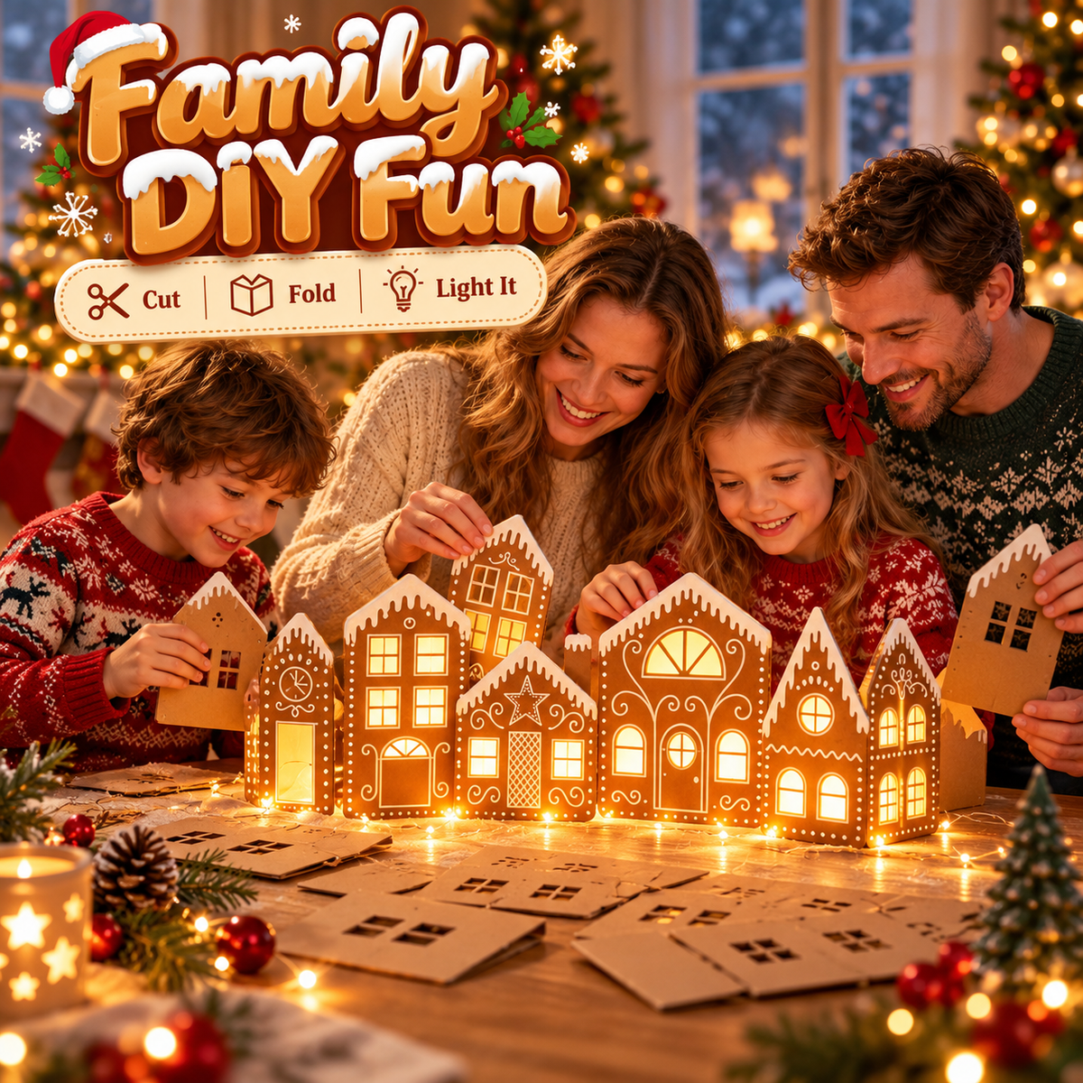 Large Christmas Village Gingerbread House Decor🏠