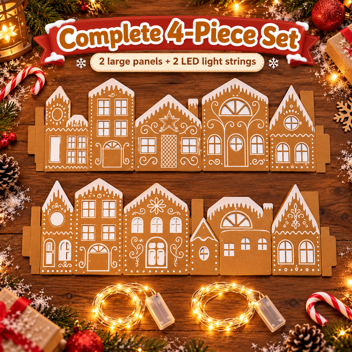 Large Christmas Village Gingerbread House Decor🏠