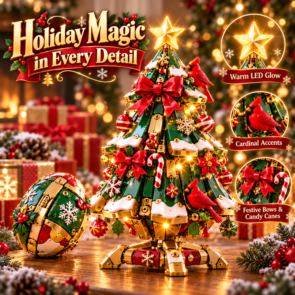 🔥 LAST DAY 50% OFF! 🎄 Egg-to-Christmas Tree™ – Magical Cardinal Holiday Gift 🎁