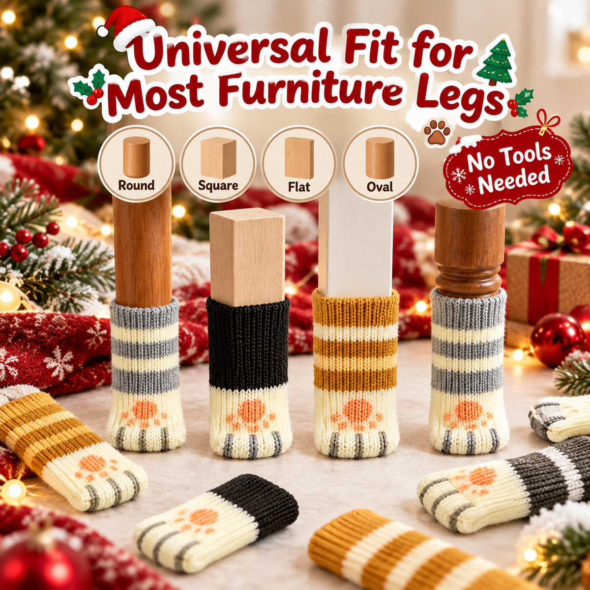 🐾 Thickened Cat Paw Chair Leg Covers — Silent & Wear-Resistant