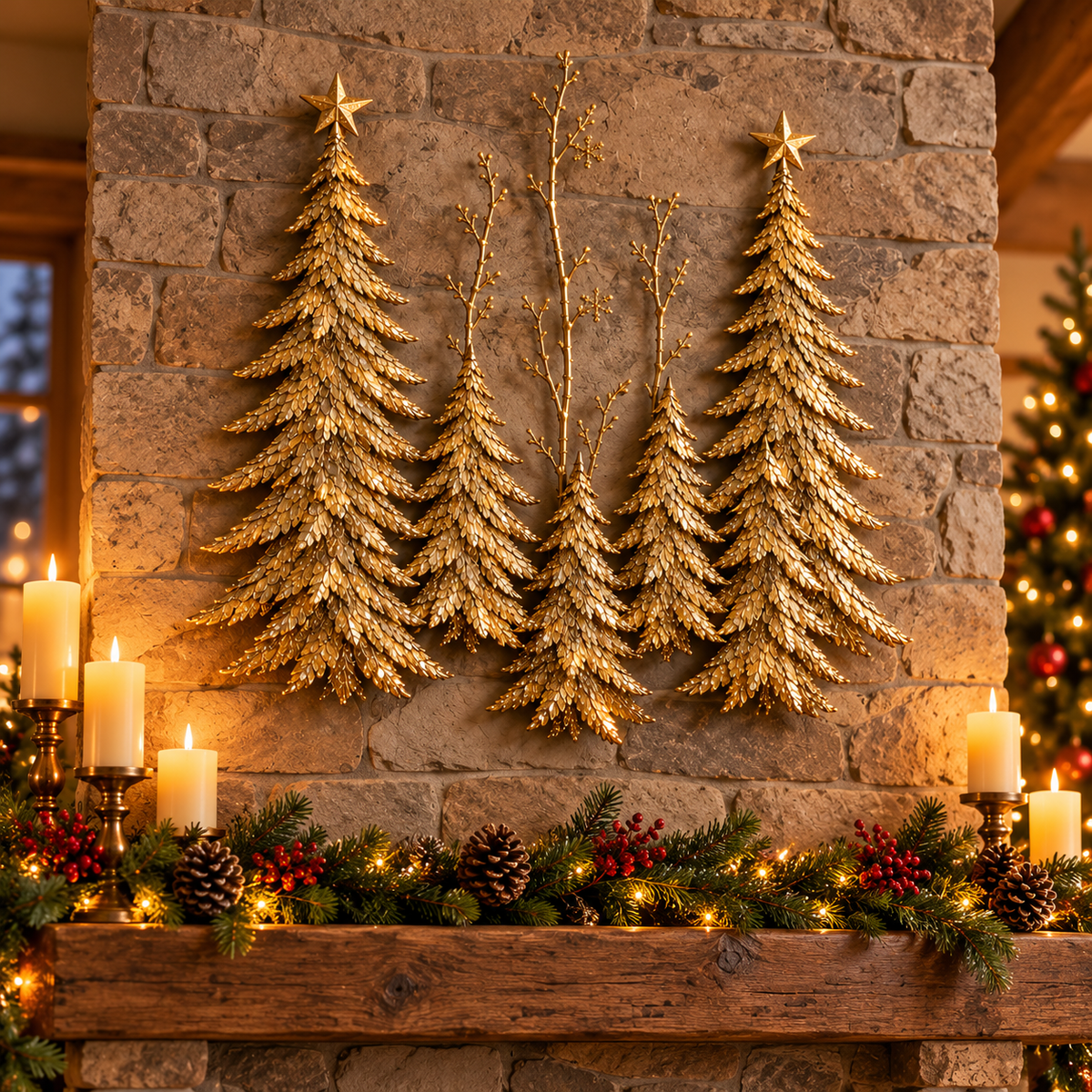 Golden Forest Glow– Lighted Christmas Wall Decor