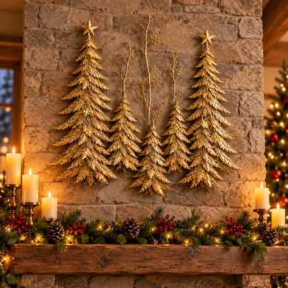Golden Forest Glow– Lighted Christmas Wall Decor